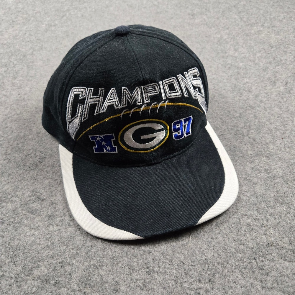 Vintage Sports Specialties Green Bay Packers Hat OSFA Black Champions 97 90s NFL